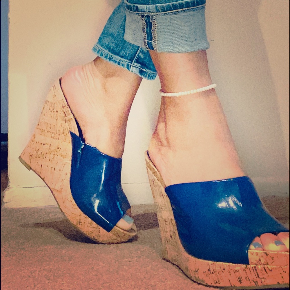 Jessica Simpson Blue Wedges